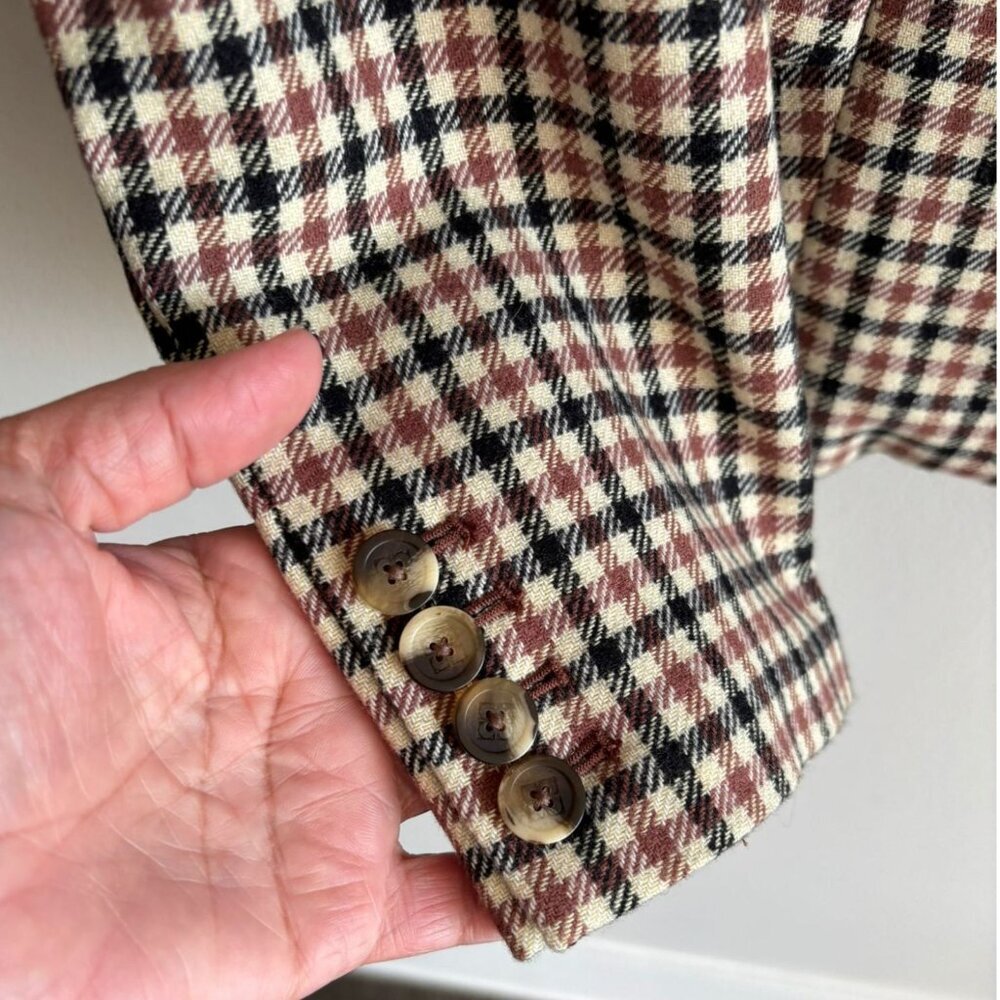 Liz Claiborne Womens Tart Tartans Plaid Wool Blend Blazer Multicolor Size 16 - Picture 12 of 14